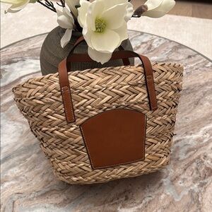 ZARA Brown Woven Tote Bag